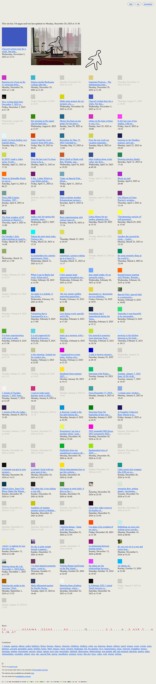 Screenshot of memory.elliott.computer
